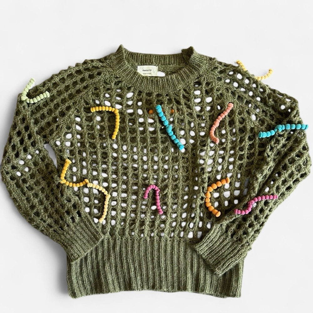 Open Knit Sweater by Korean brand Awesome